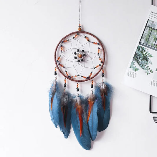 Hanging Dream Net Catchers Handmade Large Circle Feather girl Room Dreamcatcher DIY Wedding Home Decor Ornaments