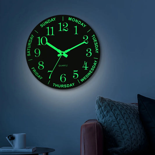 12" Luminous Creative Wall Clock  Quiet Movement