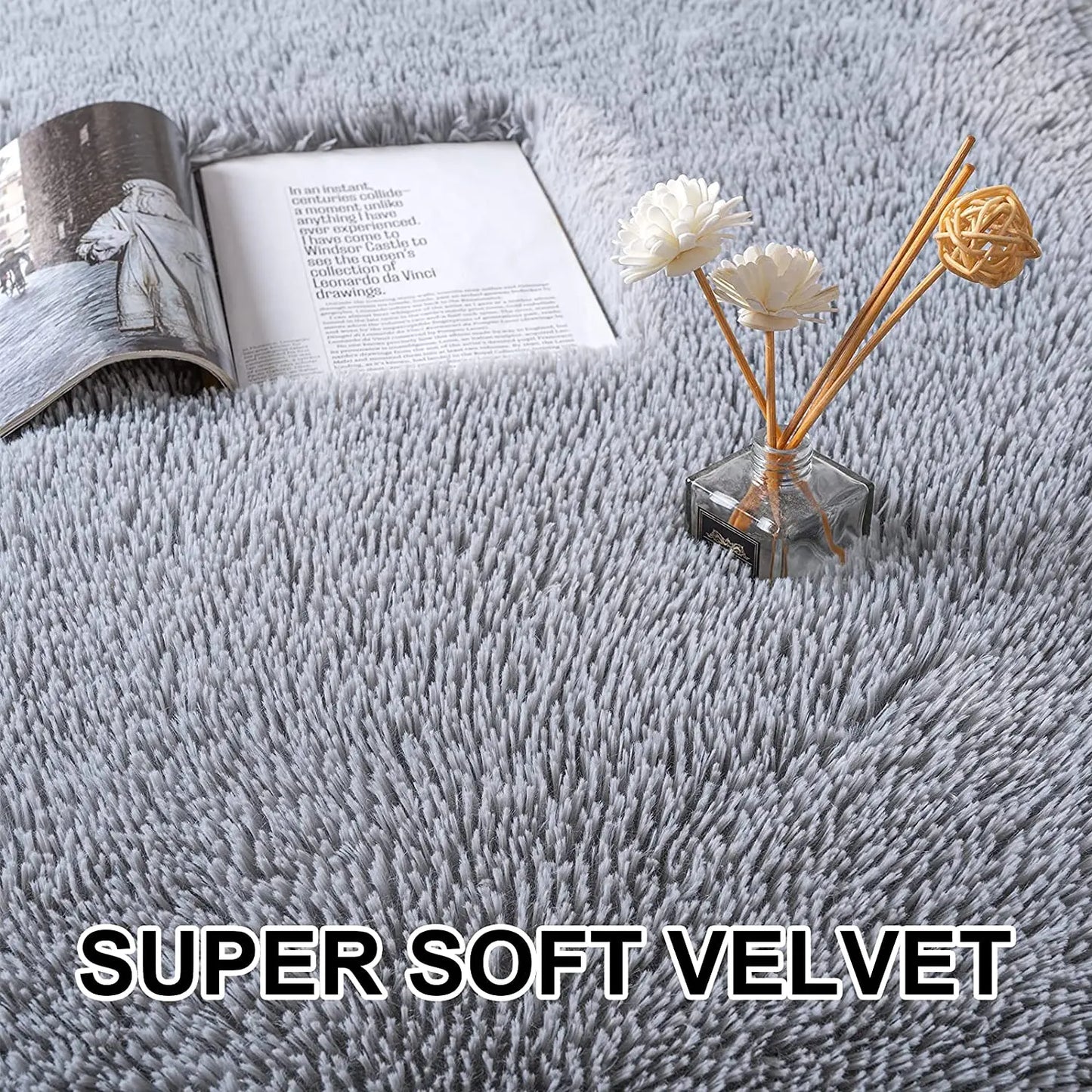 Velvet Fluffy Carpet Soft Children Rugs for Bedroom Bedside Home Decor