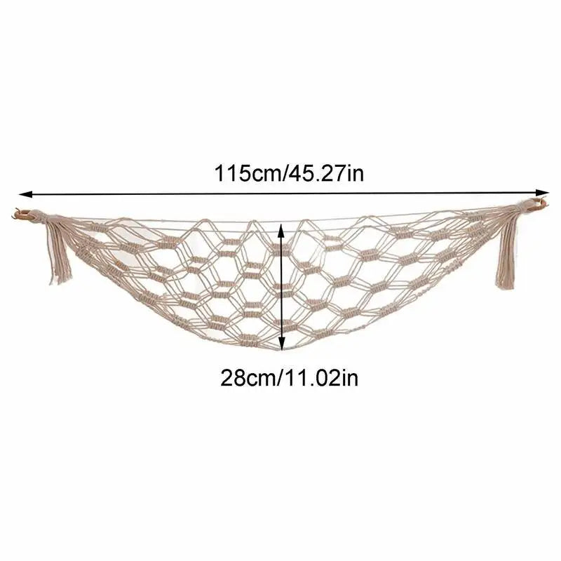 Macrame Hammock Net  Stuffed Animals Toys Organize Home Kids Room Decor