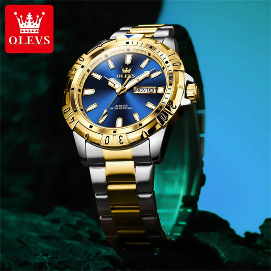 Quartz Watch For Men Stainless Steel Waterproof