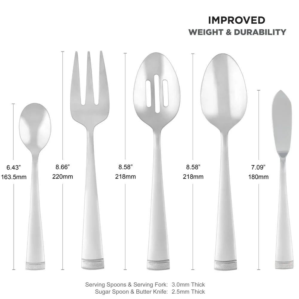 Flatware Set Chrome with Knife Fork Spoon 45-Piece