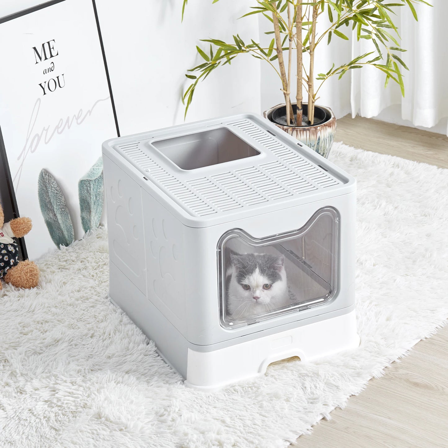 XXL Large Space Foldable Cat Litter Box