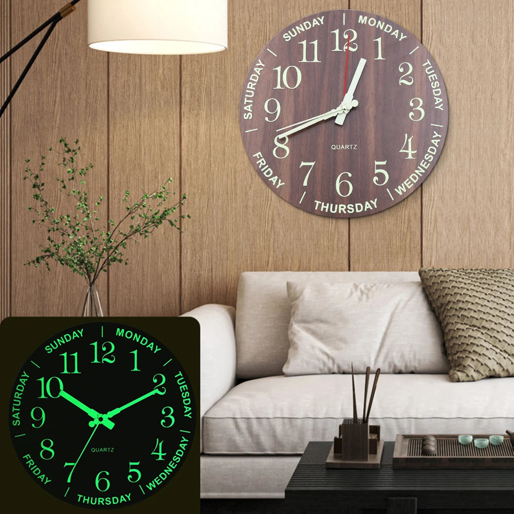 12" Luminous Creative Wall Clock  Quiet Movement